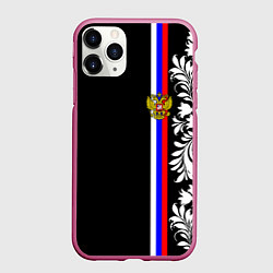Чехол iPhone 11 Pro матовый Россия: цветочная коллекция, цвет: 3D-малиновый