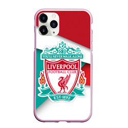 Чехол iPhone 11 Pro матовый FC Liverpool, цвет: 3D-розовый