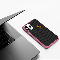 Чехол iPhone 11 Pro матовый Porsche: Grey Sport, цвет: 3D-малиновый — фото 2