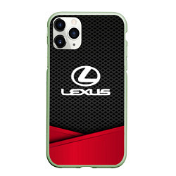 Чехол iPhone 11 Pro матовый Lexus: Grey Carbon, цвет: 3D-салатовый