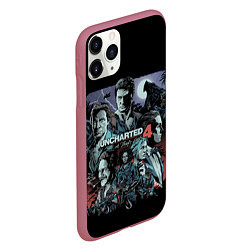 Чехол iPhone 11 Pro матовый Uncharted 4, цвет: 3D-малиновый — фото 2