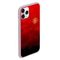 Чехол iPhone 11 Pro матовый FC Man UTD: Red Poly, цвет: 3D-розовый — фото 2