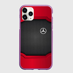 Чехол iPhone 11 Pro матовый Mercedes Benz: Metal Sport, цвет: 3D-фиолетовый