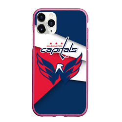 Чехол iPhone 11 Pro матовый Washington Capitals, цвет: 3D-малиновый