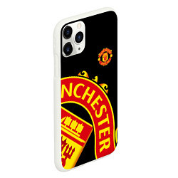 Чехол iPhone 11 Pro матовый FC Man United: Black Exclusive, цвет: 3D-белый — фото 2