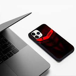 Чехол iPhone 11 Pro матовый CS:GO Red Carbon, цвет: 3D-черный — фото 2