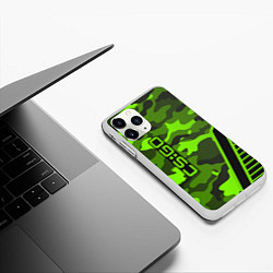 Чехол iPhone 11 Pro матовый CS:GO Light Green Camo, цвет: 3D-белый — фото 2