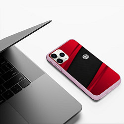 Чехол iPhone 11 Pro матовый Volkswagen: Red Sport, цвет: 3D-розовый — фото 2