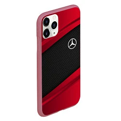 Чехол iPhone 11 Pro матовый Mercedes Benz: Red Sport, цвет: 3D-малиновый — фото 2