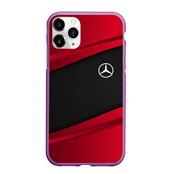 Чехол iPhone 11 Pro матовый Mercedes Benz: Red Sport, цвет: 3D-фиолетовый