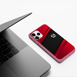 Чехол iPhone 11 Pro матовый Mazda: Red Sport, цвет: 3D-малиновый — фото 2