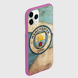Чехол iPhone 11 Pro матовый FC Man City: Old Style, цвет: 3D-фиолетовый — фото 2