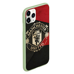 Чехол iPhone 11 Pro матовый FC Man United: Old Style, цвет: 3D-салатовый — фото 2
