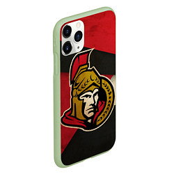 Чехол iPhone 11 Pro матовый HC Ottawa Senators: Old Style, цвет: 3D-салатовый — фото 2