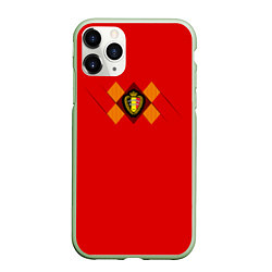 Чехол iPhone 11 Pro матовый Belgium Team: Home WC-2018, цвет: 3D-салатовый