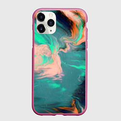 Чехол iPhone 11 Pro матовый Кислотные разводы, цвет: 3D-малиновый