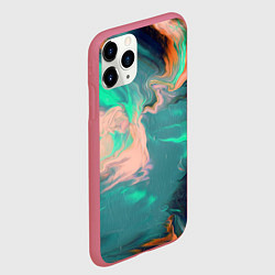 Чехол iPhone 11 Pro матовый Кислотные разводы, цвет: 3D-малиновый — фото 2