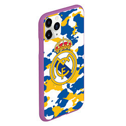 Чехол iPhone 11 Pro матовый Real Madrid: Camo, цвет: 3D-фиолетовый — фото 2