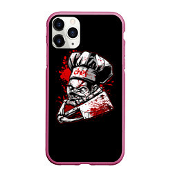 Чехол iPhone 11 Pro матовый Pudge Chef, цвет: 3D-малиновый