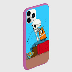Чехол iPhone 11 Pro матовый Скелет-геодезист, цвет: 3D-фиолетовый — фото 2