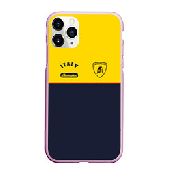 Чехол iPhone 11 Pro матовый Italy Lamborghini, цвет: 3D-розовый