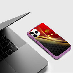 Чехол iPhone 11 Pro матовый RUSSIA SPORT: Gold Collection, цвет: 3D-фиолетовый — фото 2