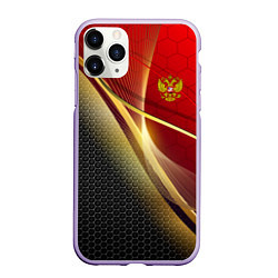 Чехол iPhone 11 Pro матовый RUSSIA SPORT: Gold Collection, цвет: 3D-светло-сиреневый