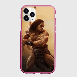 Чехол iPhone 11 Pro матовый Конан-варвар, цвет: 3D-малиновый