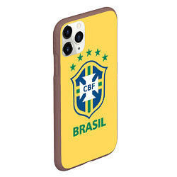 Чехол iPhone 11 Pro матовый Brazil Team, цвет: 3D-коричневый — фото 2