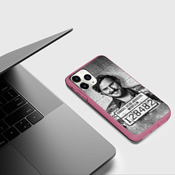 Чехол iPhone 11 Pro матовый Пабло Эскобар, цвет: 3D-малиновый — фото 2
