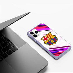 Чехол iPhone 11 Pro матовый Barcelona, цвет: 3D-светло-сиреневый — фото 2