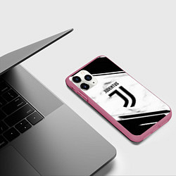 Чехол iPhone 11 Pro матовый Juventus, цвет: 3D-малиновый — фото 2