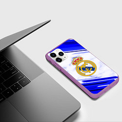 Чехол iPhone 11 Pro матовый Real Madrid, цвет: 3D-фиолетовый — фото 2