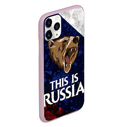 Чехол iPhone 11 Pro матовый Russia: Roaring Bear, цвет: 3D-розовый — фото 2