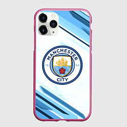Чехол iPhone 11 Pro матовый Manchester city, цвет: 3D-малиновый