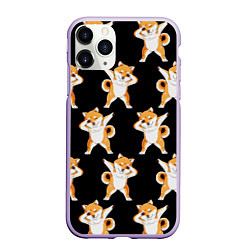 Чехол iPhone 11 Pro матовый Foxes Dab, цвет: 3D-светло-сиреневый