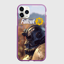 Чехол iPhone 11 Pro матовый Fallout 76, цвет: 3D-фиолетовый