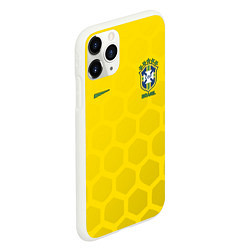 Чехол iPhone 11 Pro матовый Brazil Team: WC 2018, цвет: 3D-белый — фото 2