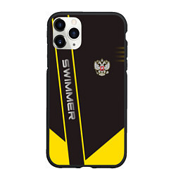 Чехол iPhone 11 Pro матовый Swimmer: Russia, цвет: 3D-черный