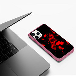 Чехол iPhone 11 Pro матовый Skillet: Blood Style, цвет: 3D-малиновый — фото 2