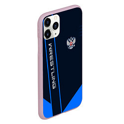 Чехол iPhone 11 Pro матовый Wrestling: Russia Style, цвет: 3D-розовый — фото 2