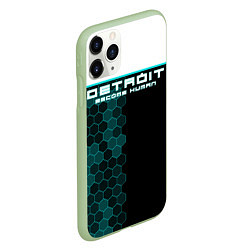 Чехол iPhone 11 Pro матовый Detroit: Cyber Hexagons, цвет: 3D-салатовый — фото 2