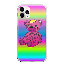 Чехол iPhone 11 Pro матовый Lil Peep Bear, цвет: 3D-белый