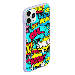 Чехол iPhone 11 Pro матовый Кислотный поп-арт, цвет: 3D-светло-сиреневый — фото 2