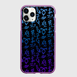 Чехол iPhone 11 Pro матовый Blue Runes, цвет: 3D-фиолетовый