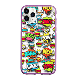 Чехол iPhone 11 Pro матовый Pop art Fashion, цвет: 3D-фиолетовый