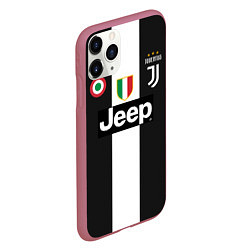 Чехол iPhone 11 Pro матовый FC Juventus 18-19, цвет: 3D-малиновый — фото 2