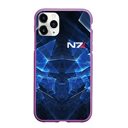 Чехол iPhone 11 Pro матовый Mass Effect: Blue Armor N7, цвет: 3D-фиолетовый