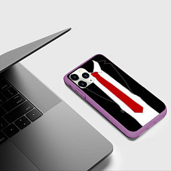 Чехол iPhone 11 Pro матовый Hitman 47, цвет: 3D-фиолетовый — фото 2