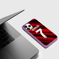 Чехол iPhone 11 Pro матовый Ronaldo 7: Red Sport, цвет: 3D-фиолетовый — фото 2